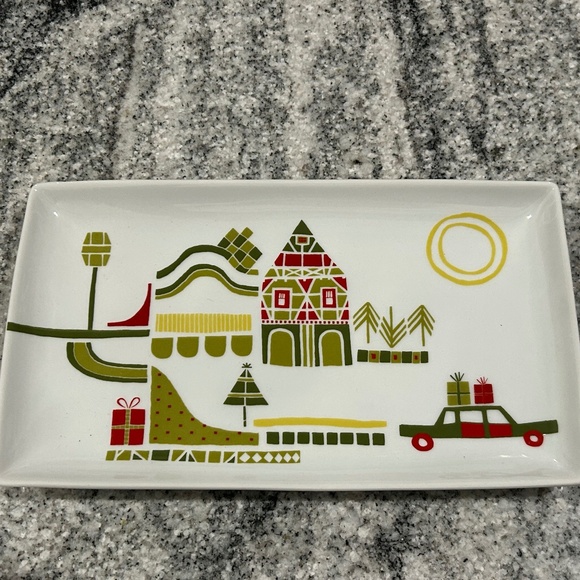 Crate & Barrel 10" Christmas Tray Appetizer Plate‎ Julia Rothman - Picture 5 of 5
